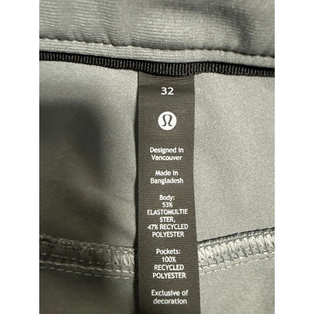 Lululemon Commission Pant Classic 32x31 Grey Warpstreme Trousers LM5ADES